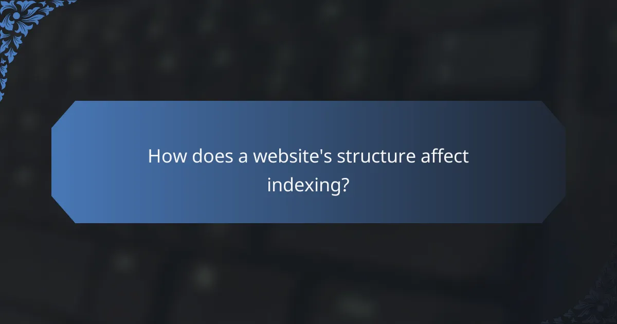 How does a website's structure affect indexing?
