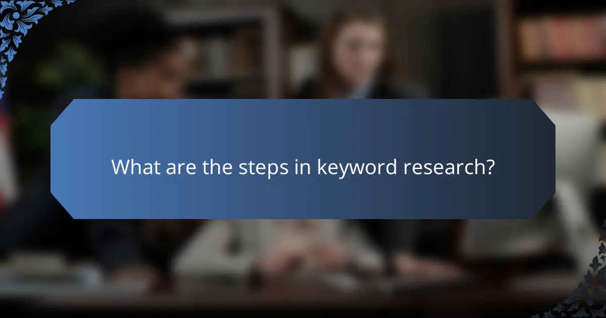 What are the steps in keyword research?